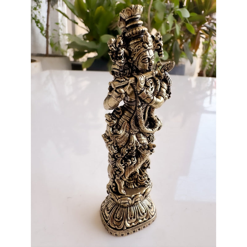 Pure Brass Miniature Krishna Ji Murti