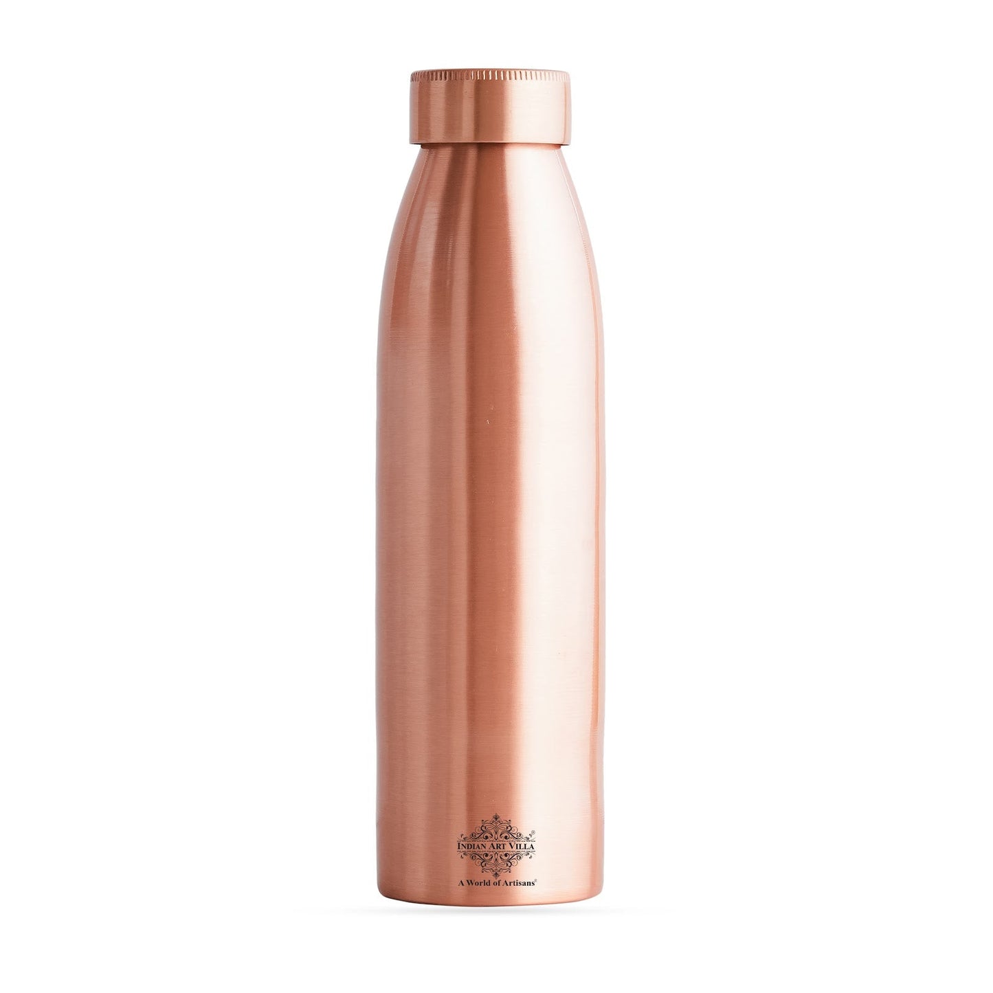 Pure Copper Water Bottle with Plain Matte Finish Design