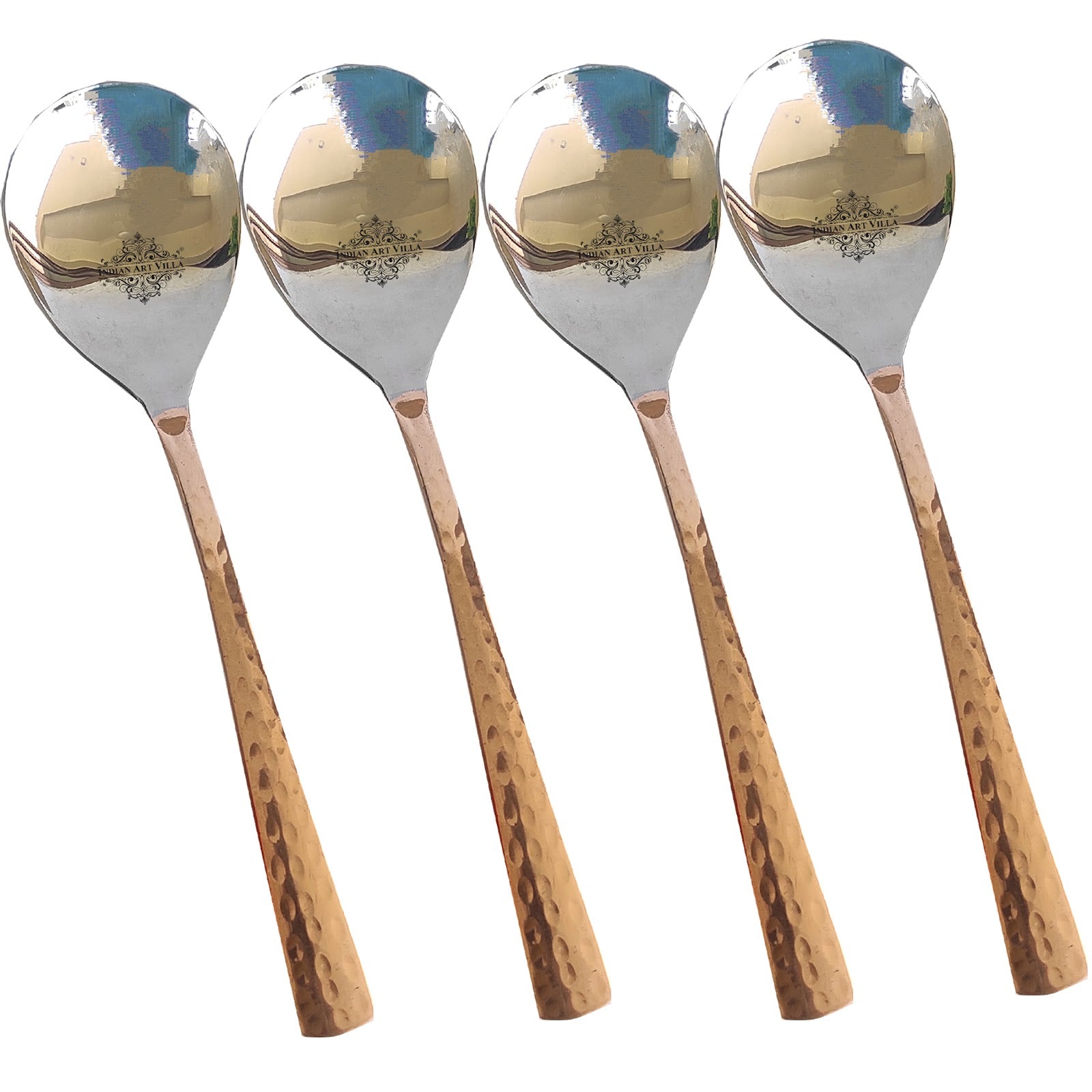 Steel Copper Handmade Hammered Design Serving Spoon