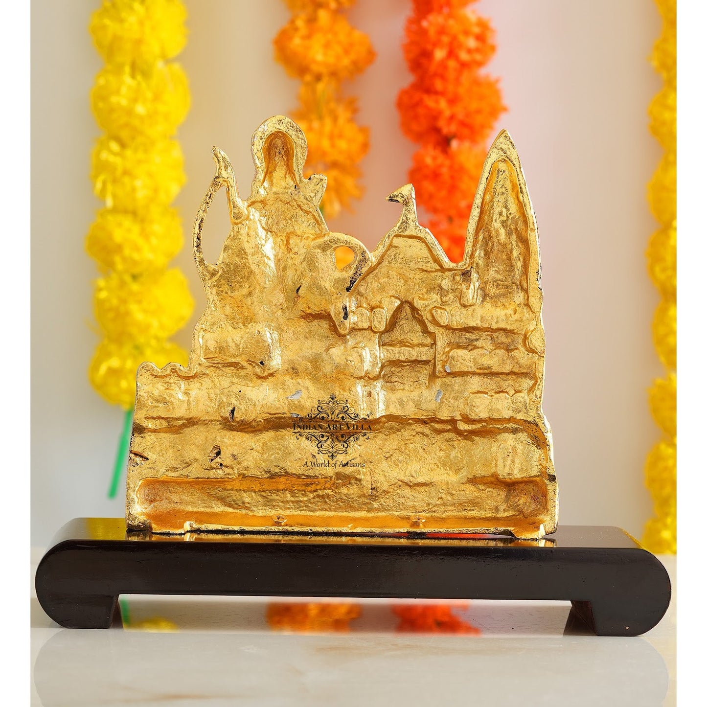 Pure Brass Ram Ayodhya Temple 3D Wooden Replica