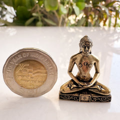 Pure Brass Miniature Mahaveer ji Statue - 3 cm