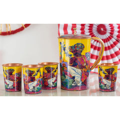 Pure Copper Printed Padharo Mhare Desh Jug & Glass Gift Set