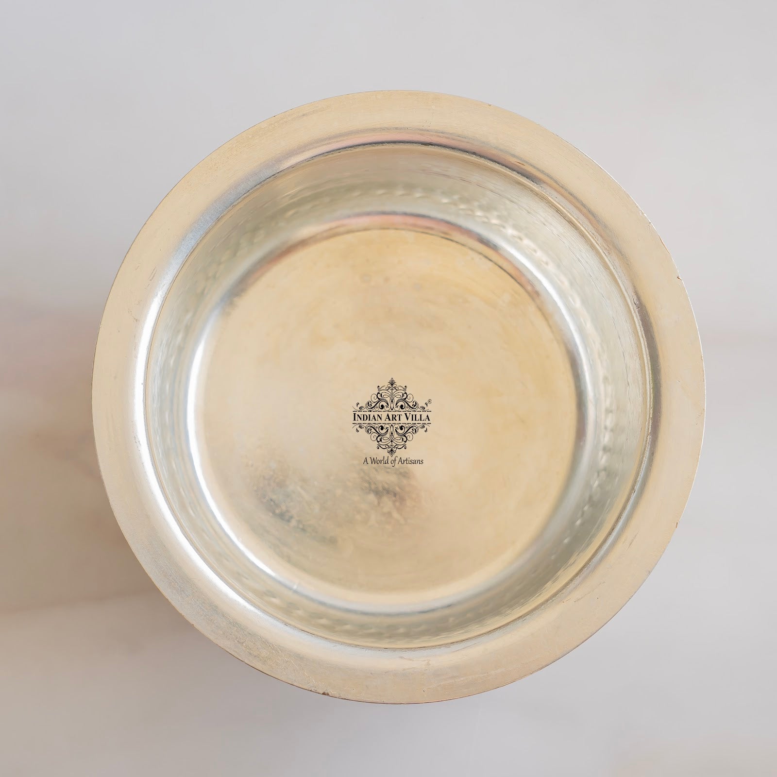 Pure Brass Hammered Design Bhagona  with inside Tin Lining