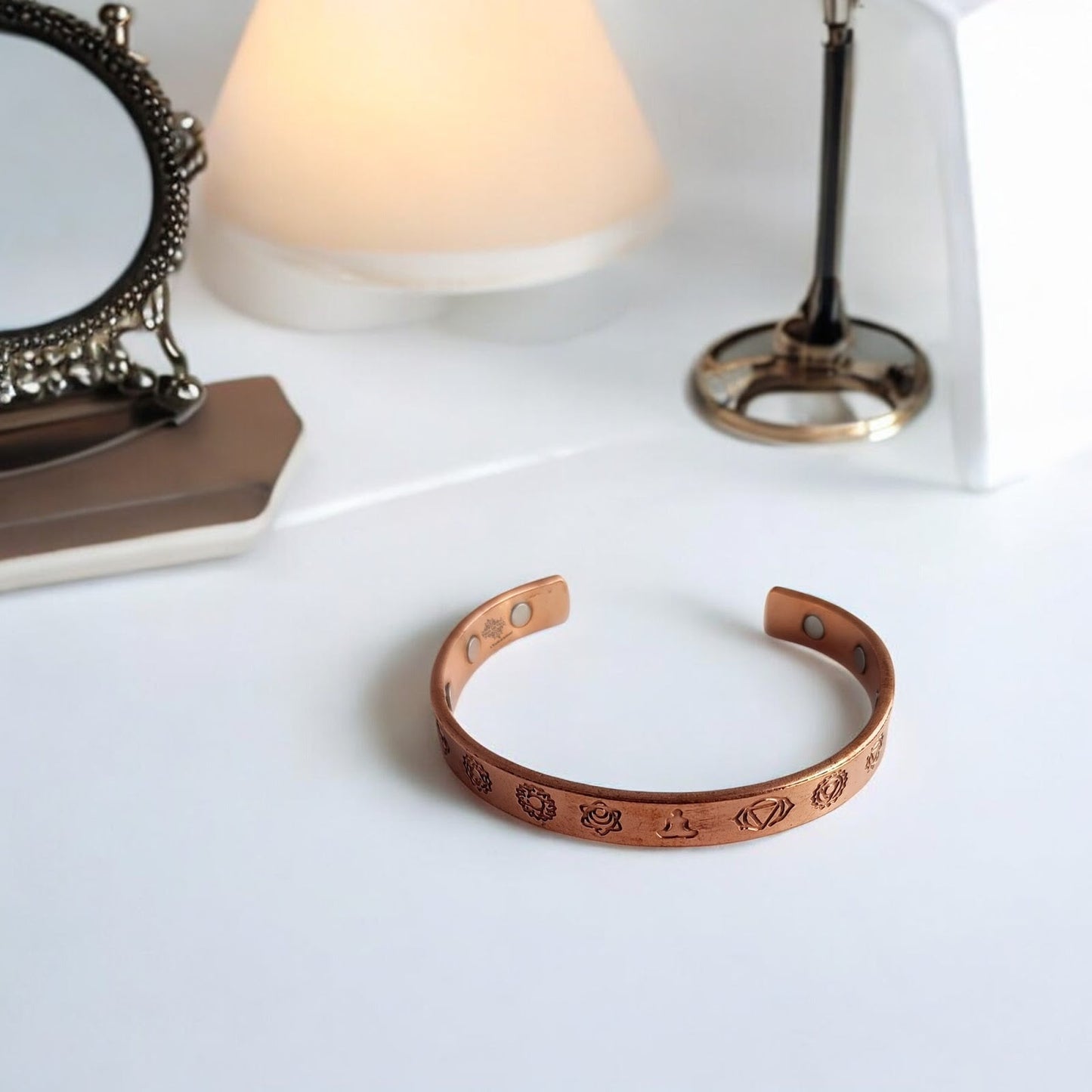 Pure Copper Seven Chakras Bangle