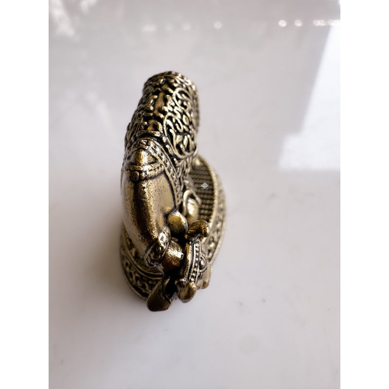 Pure Brass Miniature Kamdhenu Cow with Calf - 2.79 cm