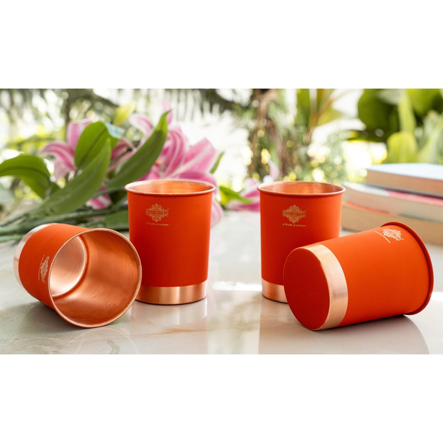 Premium Copper Glass in Ombre Silk Finish  - 275 ML