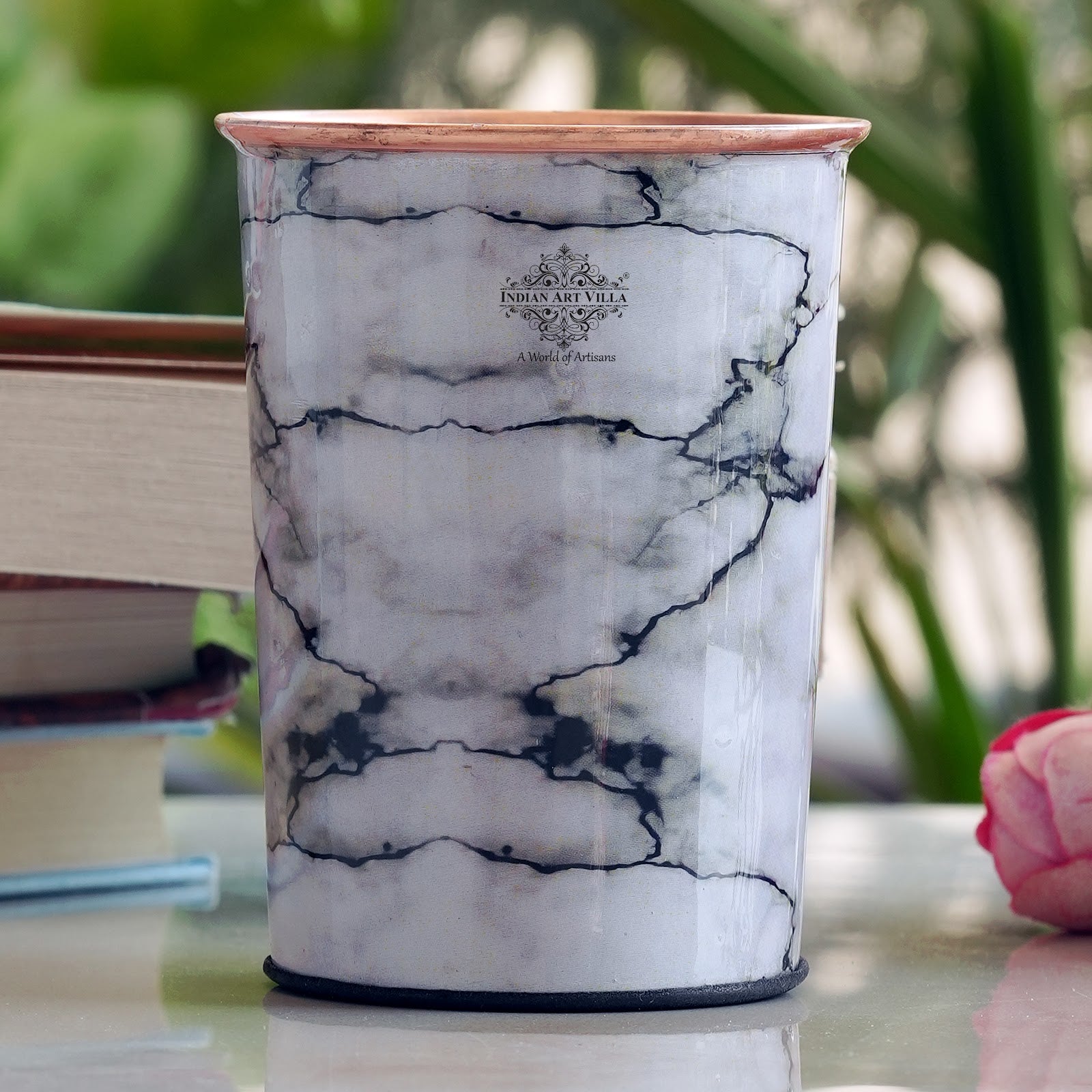 Pure Copper Printed Design Glass - 275 ML