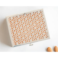 Silver Plated Multi-Purpose Box with Jali Cutting Design, Elegant Silver & Copper Finish