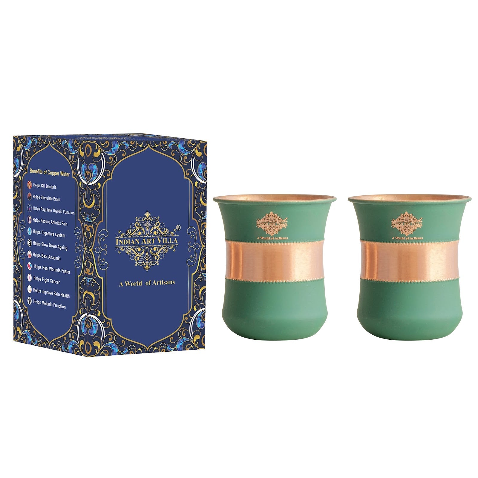 Pure Copper Half Silk Finish Glass – 300 ML