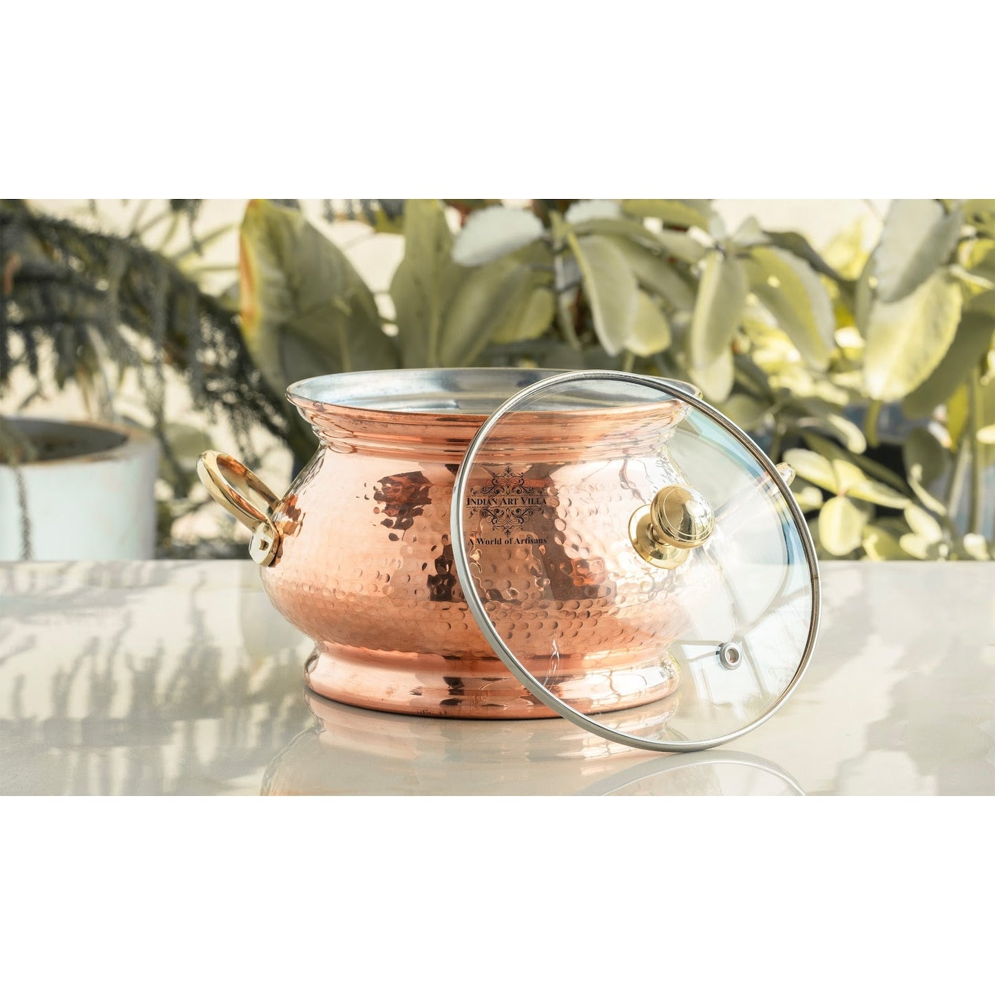 Pure Steel Copper Hammered  Biriyani Handi With Inside Tin Lining