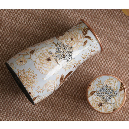 Pure Copper Gold Print Luxury Design Bedroom Bottle,  Home Décor, Marble Finish, 950 ml