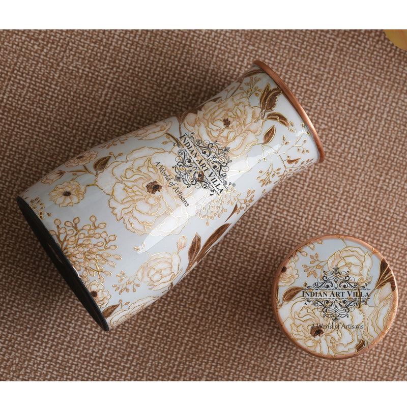 Pure Copper Gold Print Luxury Design Bedroom Bottle,  Home Décor, Marble Finish, 950 ml