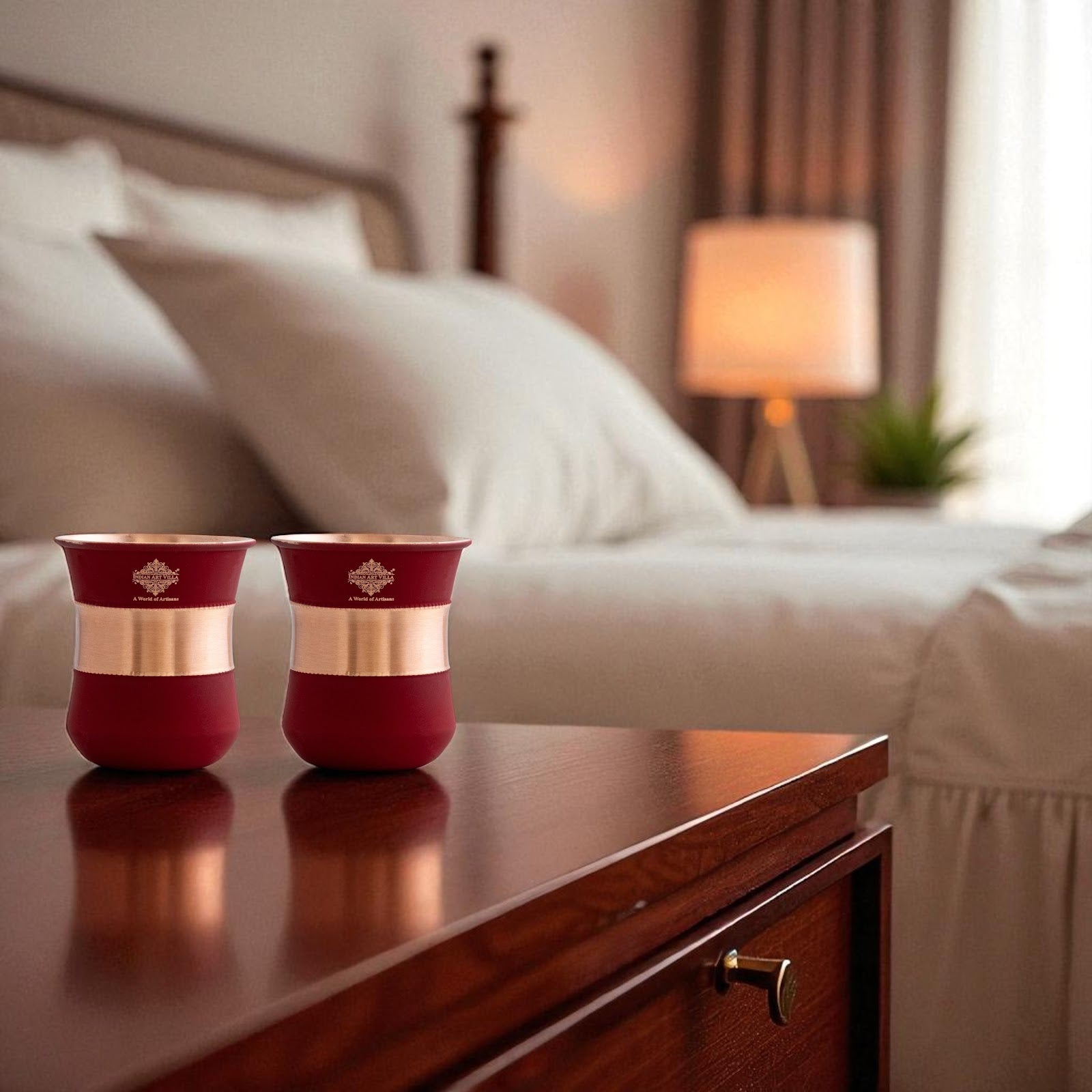 Pure Copper Half Silk Finish Glass – 300 ML