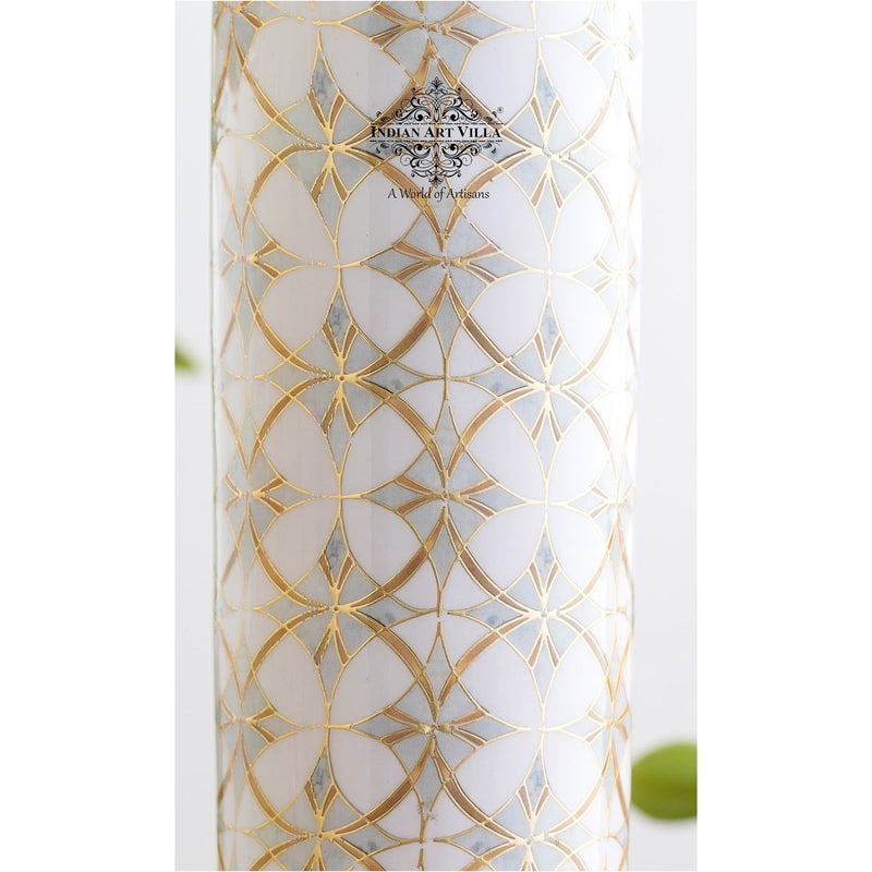 Pure Copper Water Bottle with Different Gold Print Designs, 900 ML