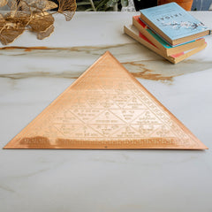 Copper Triangle Yantra, Intricate Engraved Pooja Decor