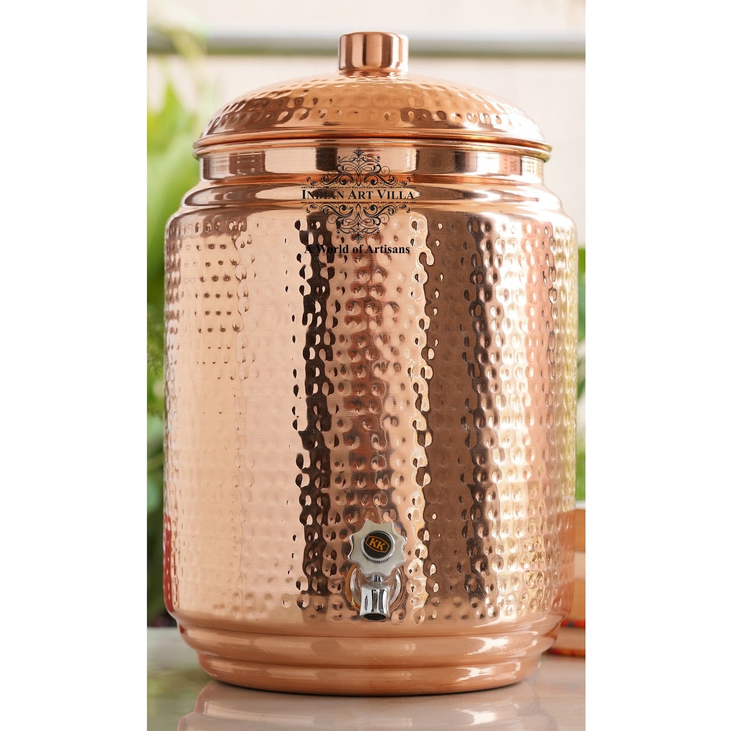 Pure Copper With Hammered Design Water Pot