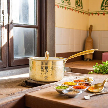 Brass Sauce Pan with Tin Lining & Lid – Indian Art Villa
