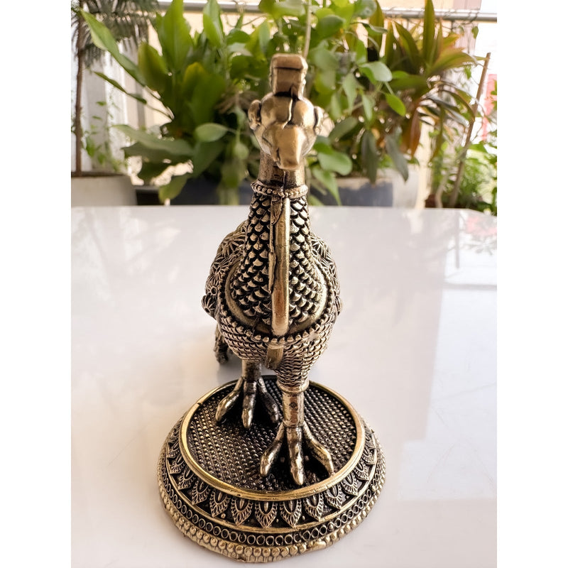 Brass Peacock Statue- 10.16 cm