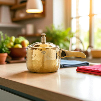 Stainless Steel Cooker With Hammered Design (Serving Only)