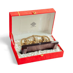Brass Finish Ganesh, Laxmi & Saraswati Idol with Velvet Gift Box