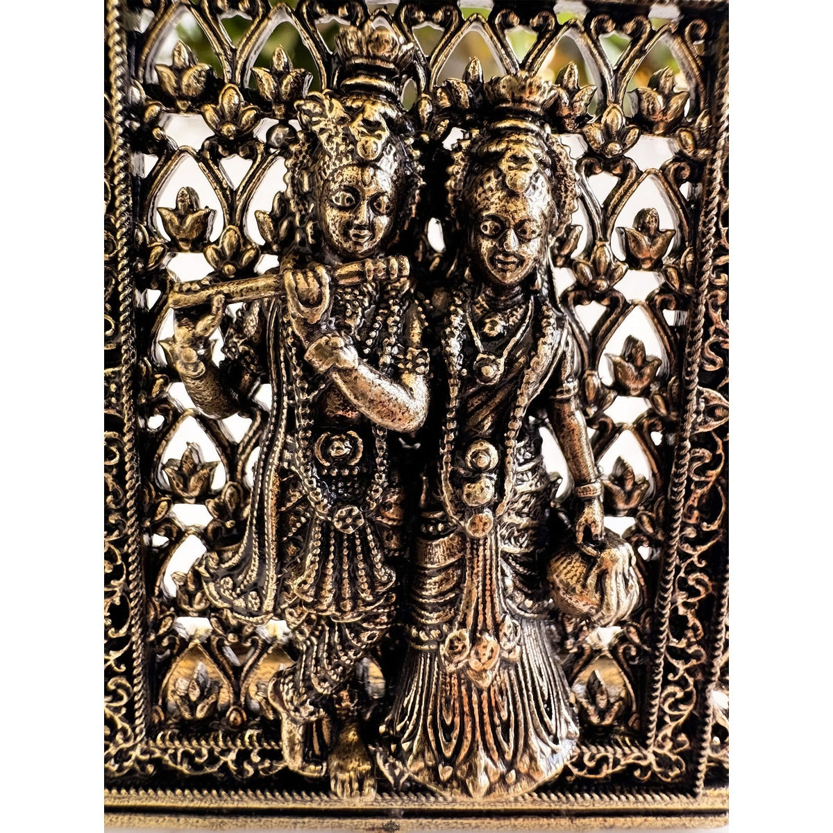 Pure Brass Miniature Radha Krishna Murti - 7.1 cm