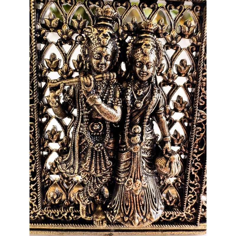Pure Brass Miniature Radha Krishna Murti - 7.1 cm