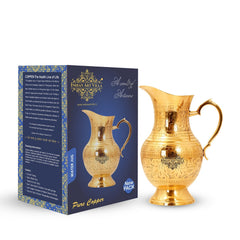 Pure Brass Water Jug With Mughlai Design -Style of Elegance & Wellness