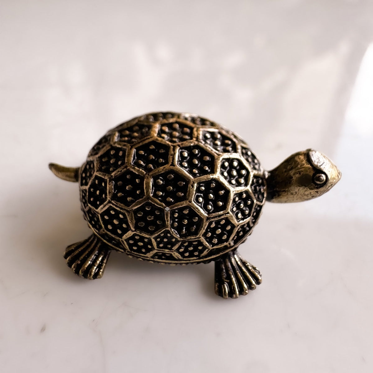 Pure Brass Miniature Turtoise Showpiece for Home Décor & Vastu - 1.02 cm