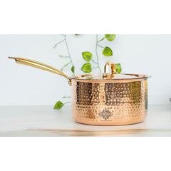 Pure Steel Copper Hammered  Sauce pan Inside Tin Lining