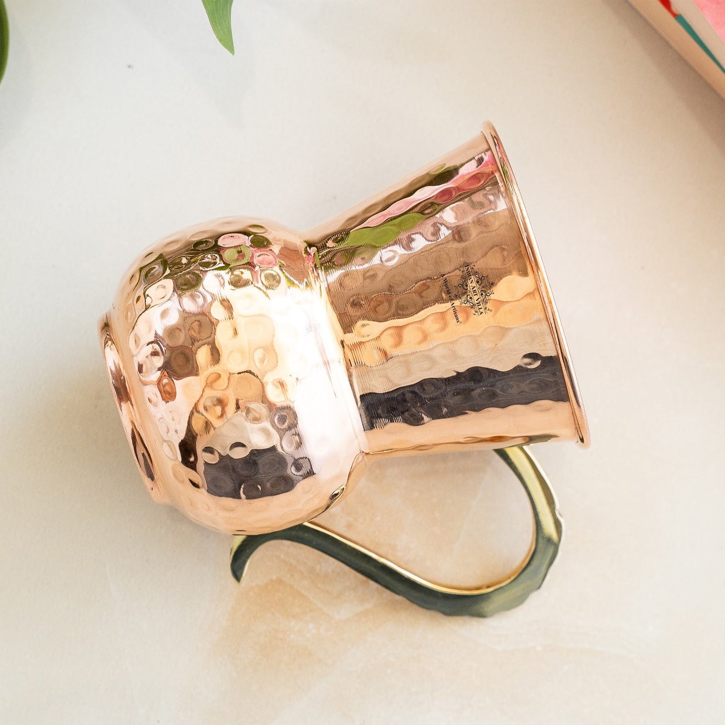 Pure Copper Mathat Shaped Hammered Design Moscow Mule Beer Mug Cup