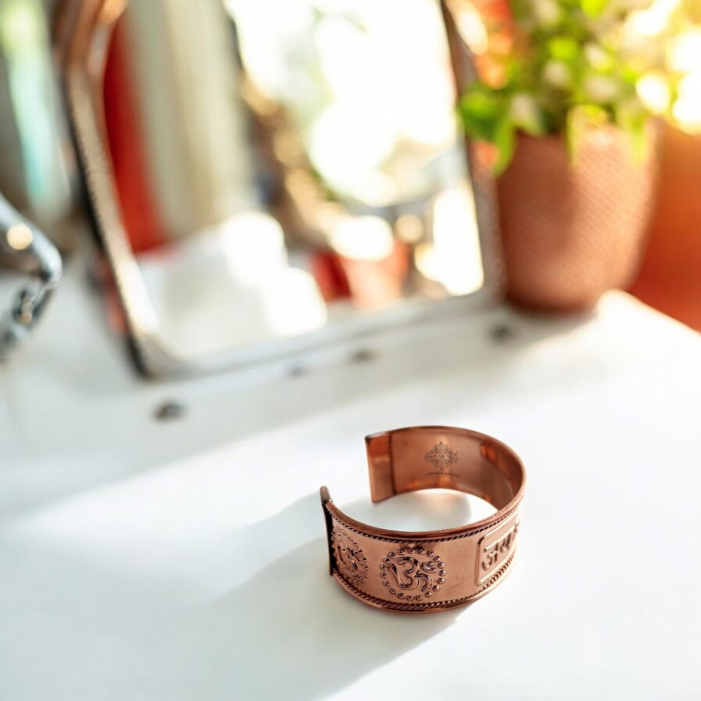 Pure Copper Jai Mata Di Bangle Handcrafted Spiritual Bracelet