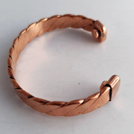 Pure Copper Flat Spiral Bangle with Magnet Handcrafted Bangle