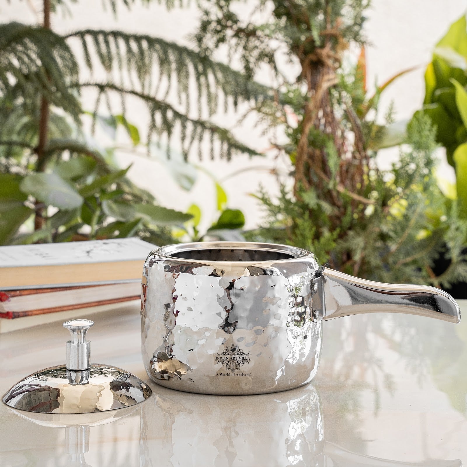 Stainless Steel Cooker With Hammered Design (Serving Only)