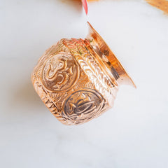 Pure Copper Lota with Om Design For Pooja - 700 ML