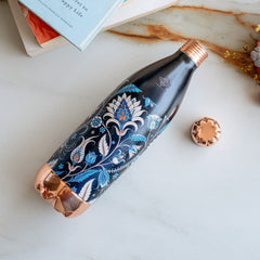 Copper Kalakriti Midnight Tulip Printed Bottle-1050 ML