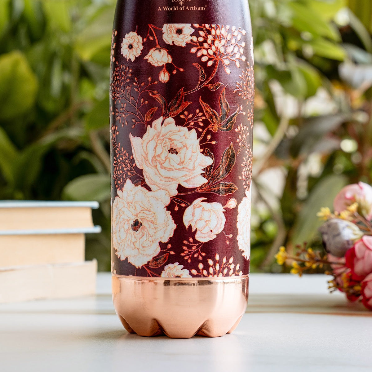 Copper Kalakriti Printed Floral Bottle-1080 ML