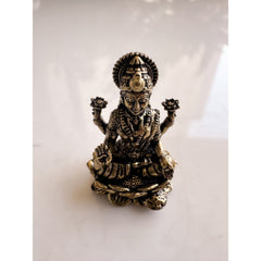 Pure Brass Miniature Lakshmi Ji Murti Sitting On Lotus