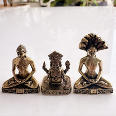 Pure Brass Miniature Jain Tirthankar Combo Murti Set