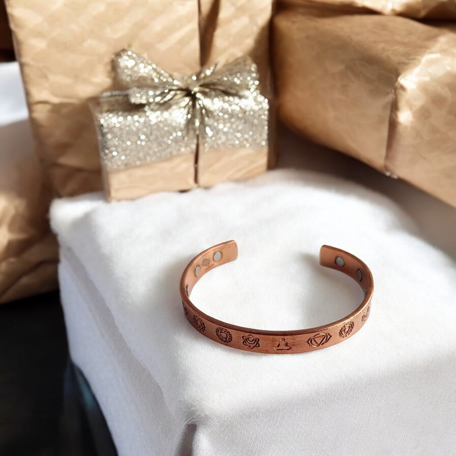 Pure Copper Seven Chakras Bangle