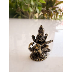 Brass Miniature Saraswati Ji Murti on Peacock - 2.90 CM