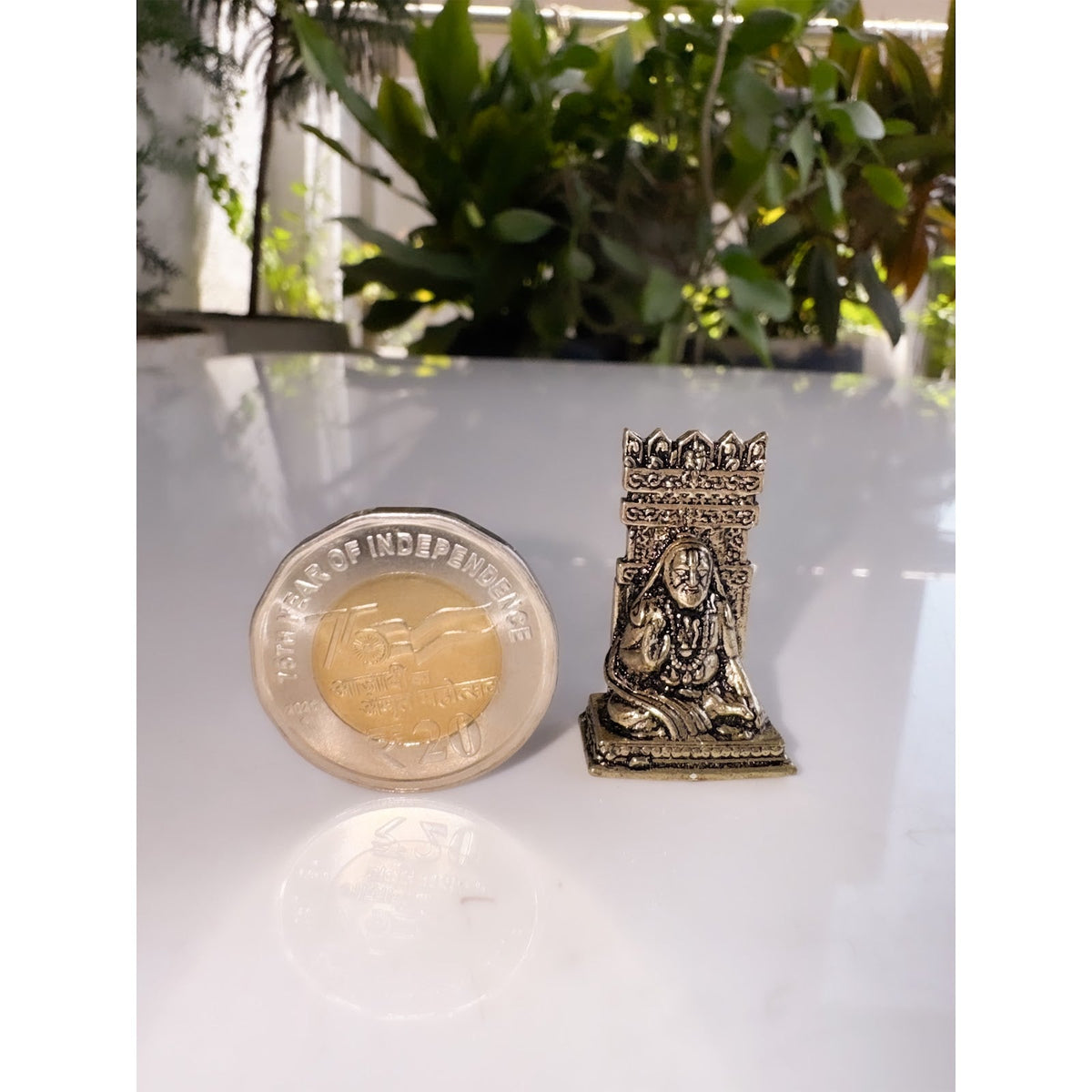 Pure Brass Miniature Raghavendra Swamy Ji Murti for Home Temple 3.10 CM