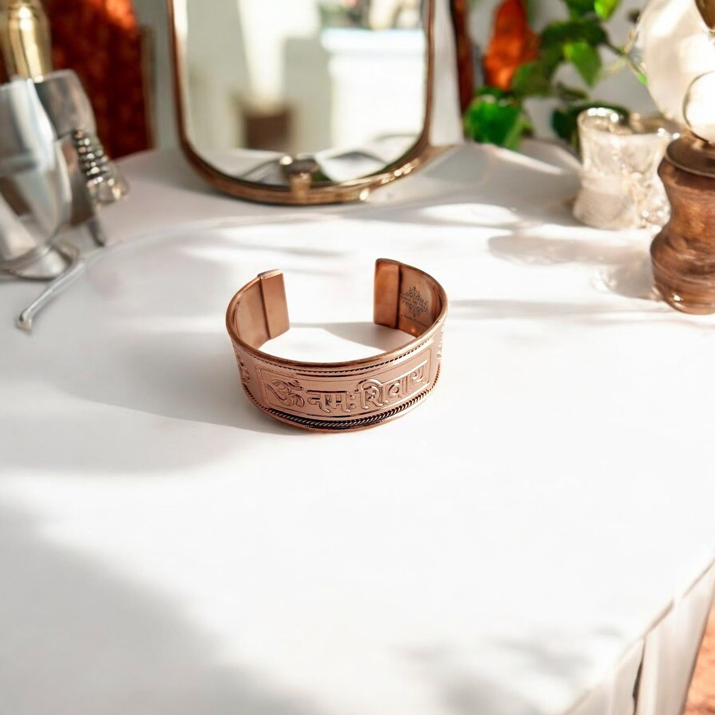 Pure Copper Broad Om Namah Shivaya Bangle