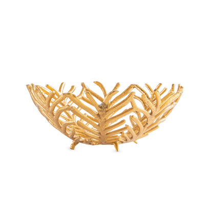 Brass Finish Decorative Cutting Basket – 12.6 Inches, Luxury Home Decor Bowl, Ideal for Fruits, Snacks, Festive Gifting