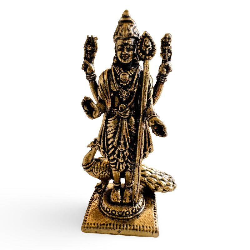 Pure Brass Miniature Murgan ji murti - 3.56cm