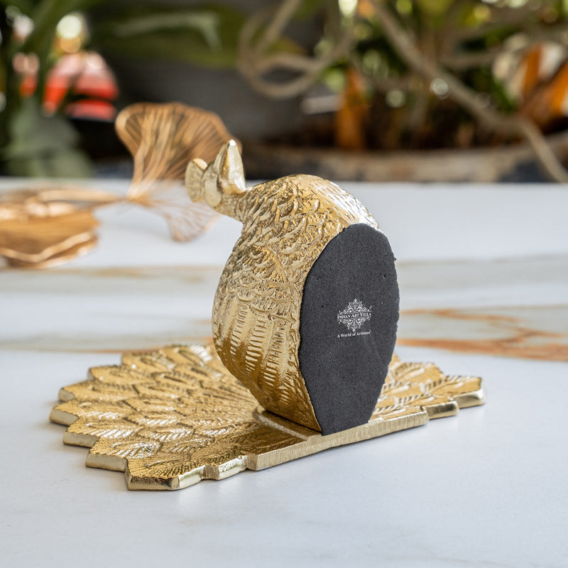 Peacock Gold Finish Showpiece - Decorative Holder