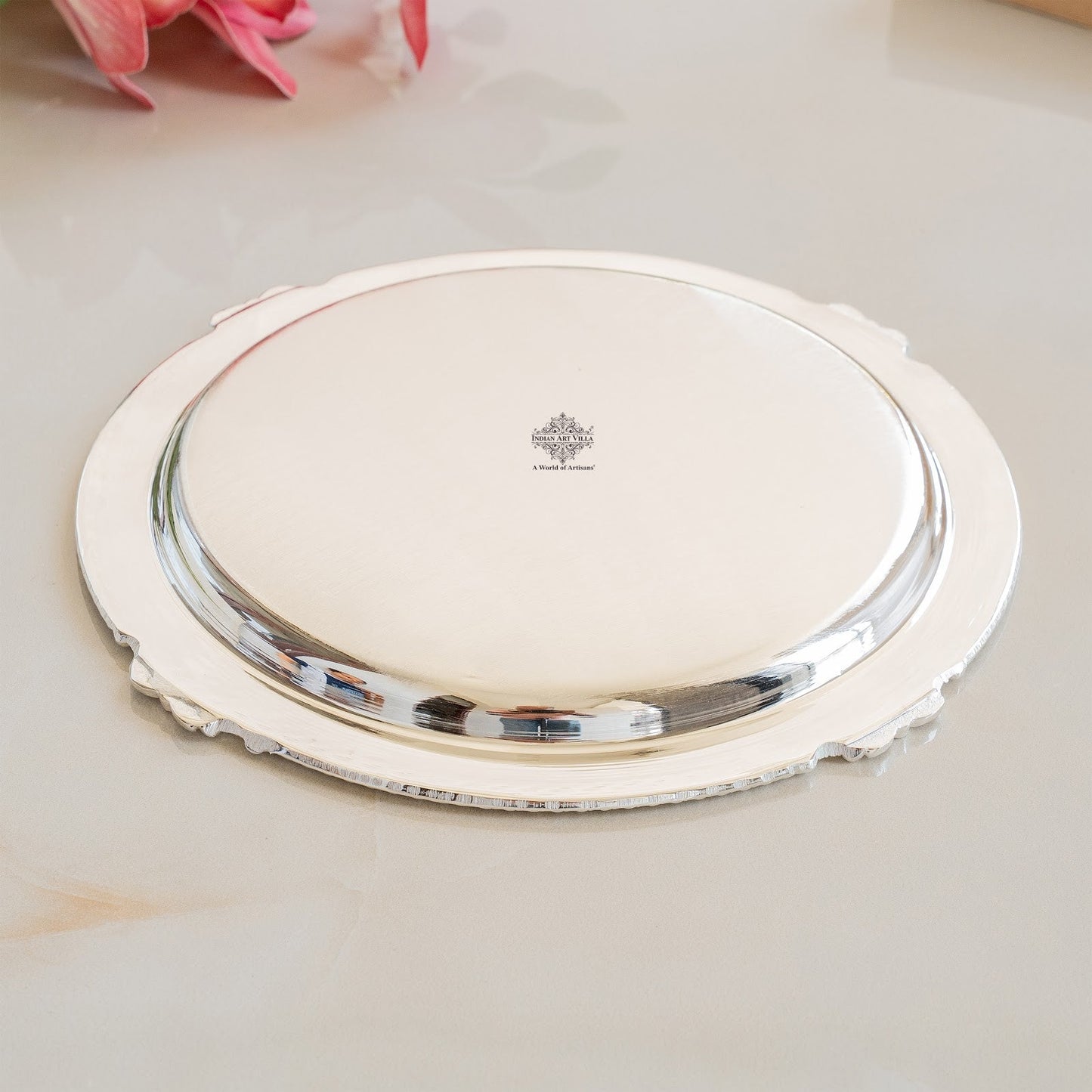Silver Plated Plate with Plain Shine Quarter-8.5" Width