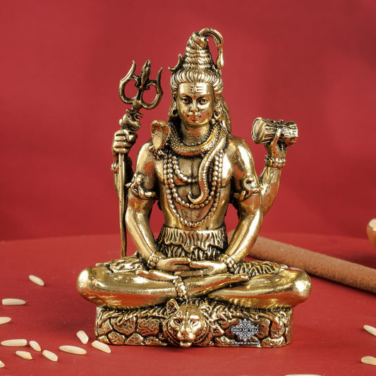 Pure Brass Shiv JI Murti with Trishul Damaru
