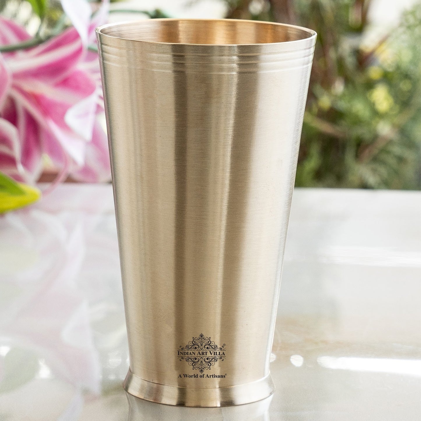 Pure Brass Matt Finish Lassi Glass
