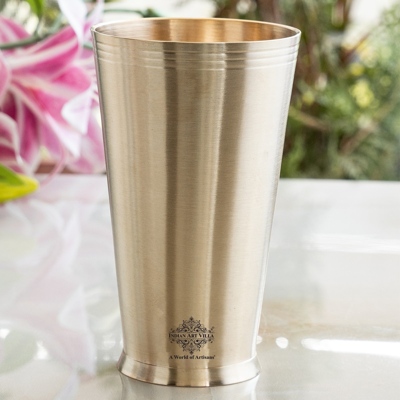 Pure Brass Matt Finish Lassi Glass