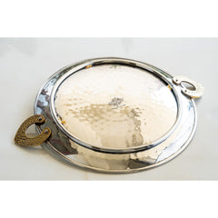 Stainless Steel Hammered Cookware Tawa With Brass Handle